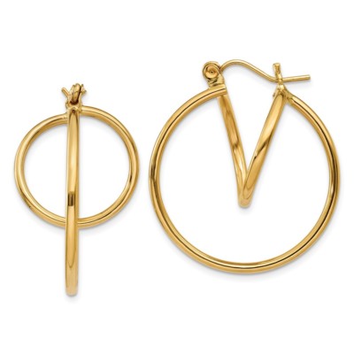 Pre-owned Superdealsforeverything Real 14kt Yellow Gold Fashion Circle Hoop Earrings