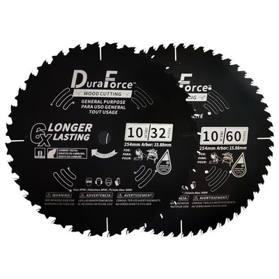 10 Inch 32T & 60T ATB Circular Saw Blades with 5/8 Inch Arbor for Miter/Table...