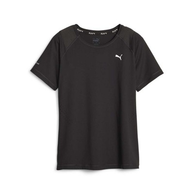 Спортивная футболка Puma Cloudspun для бега с круглым вырезом и коротким рукавом, женская черная Casu
