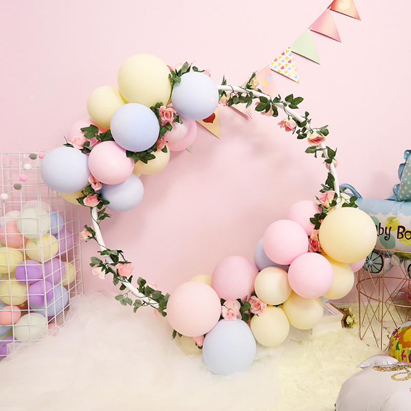 Round Balloon Arch Plastic DIY Wreath Frame Holder Balloon Stand Circle ...