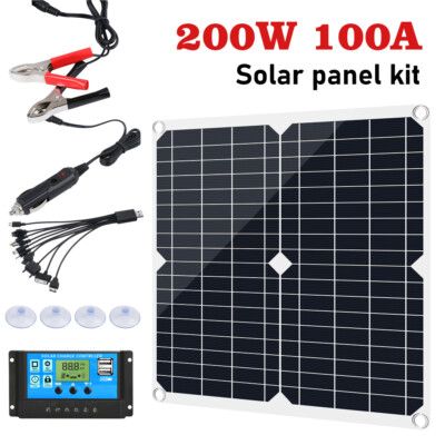 6000W 110V Complete Solar Panel Kit Solar System Power Generator 100A Home Grid