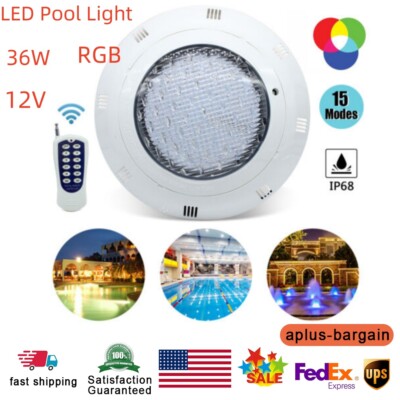 36W RGB Swimming LED Pool Lights AC12V underwater light IP68 Waterproof Lamp US