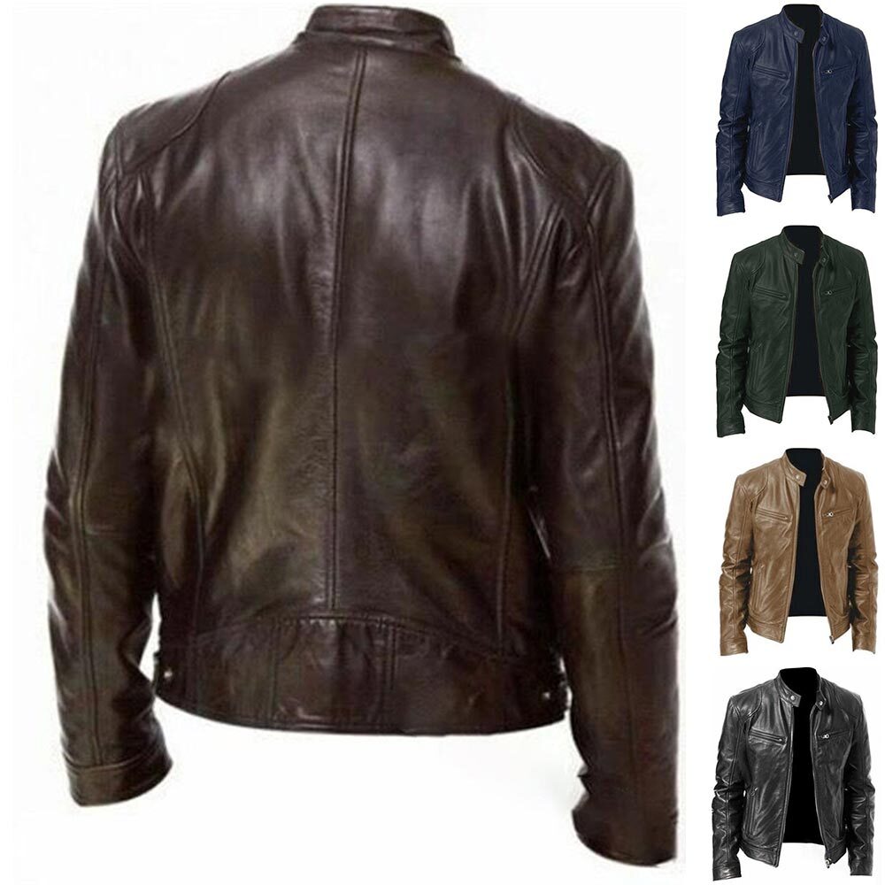 Motorcycle Long Sleeve Full-zip Casual Coat Us