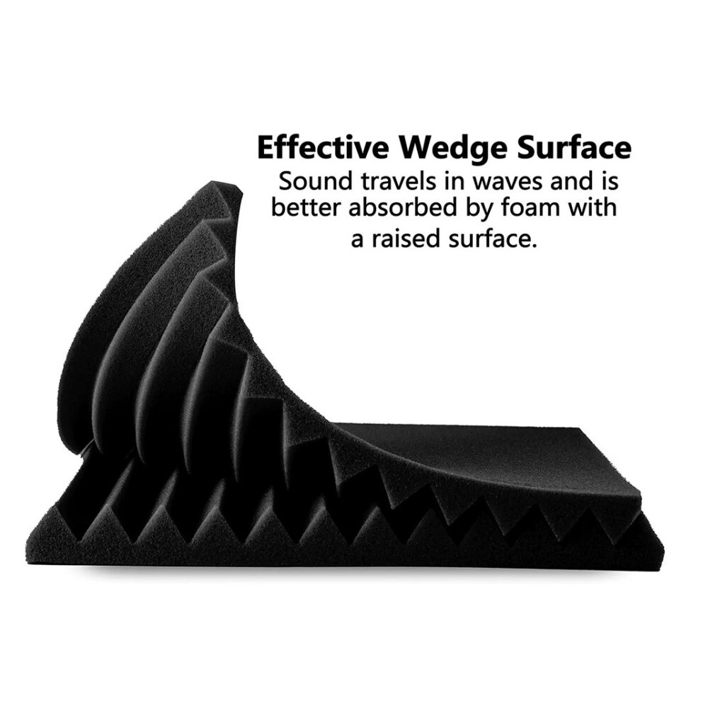 12~96 PACK 12"X12"X1" Acoustic Foam Panel Wedge Studio Soundproofing Wall Tiles