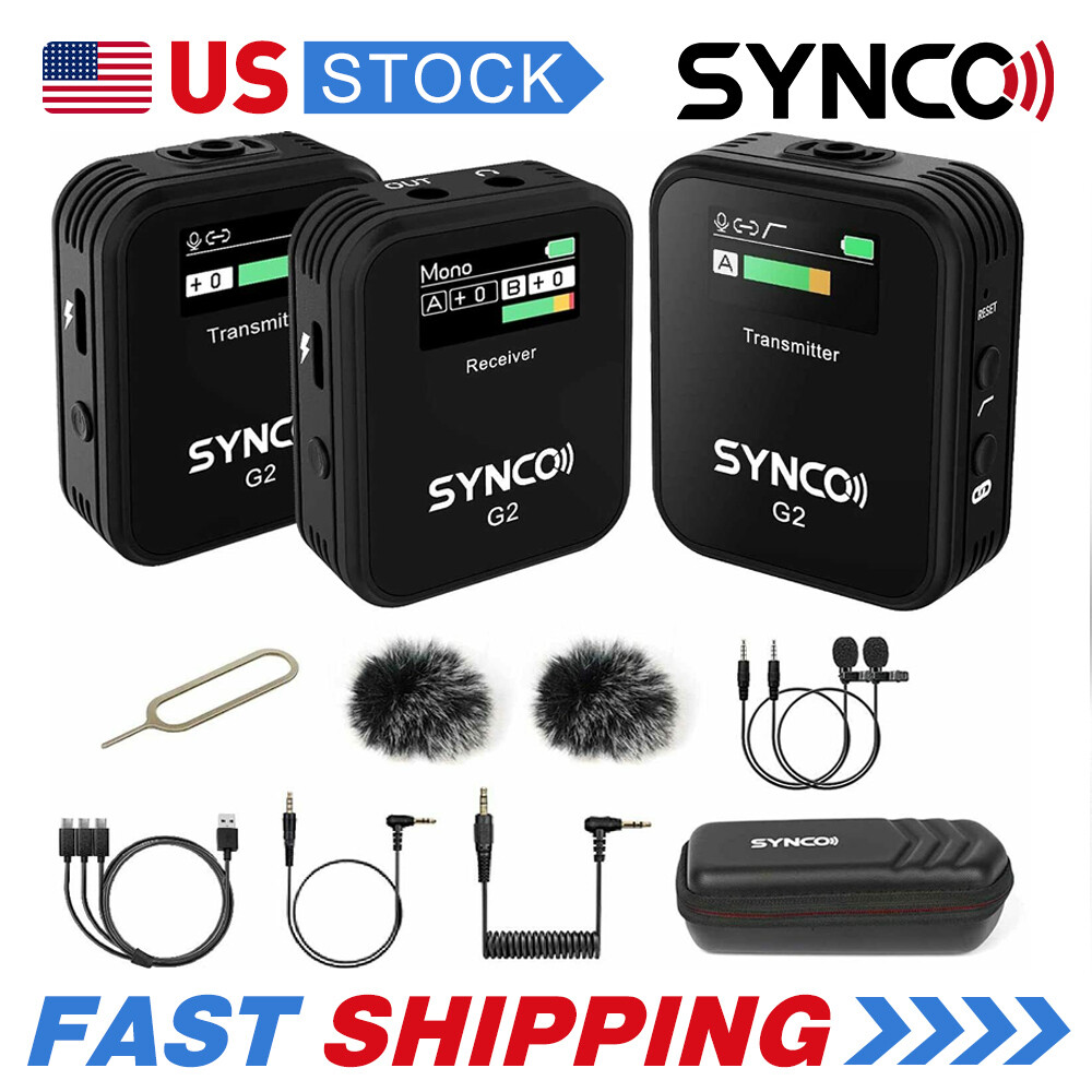 SYNCO G2(A2) Wireless Lavalier Microphone System For Camera Tablet Phone Vlog