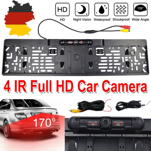 170° IR 4 LED Rückfahrkamera kennzeichen kabellos Nummernschild Einparkhilfe