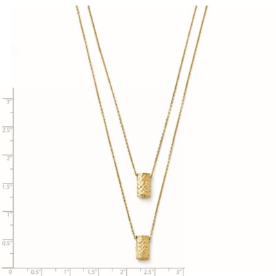 Pre-owned Superdealsforeverything Leslie's Real 14kt Two Layer Diamond Cut Necklace; 18 Inch In Yellow