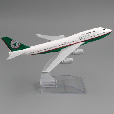 16cm Aircraft Boeing 747 EVA AIR  Alloy Plane B747 Model Toy Xmas Gift