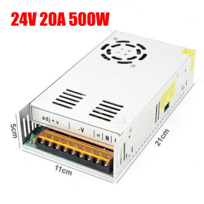 DC 24V 20A Amp 500W AC 110V 220V Switch Power Supply LED Strip Light 24 V Volt