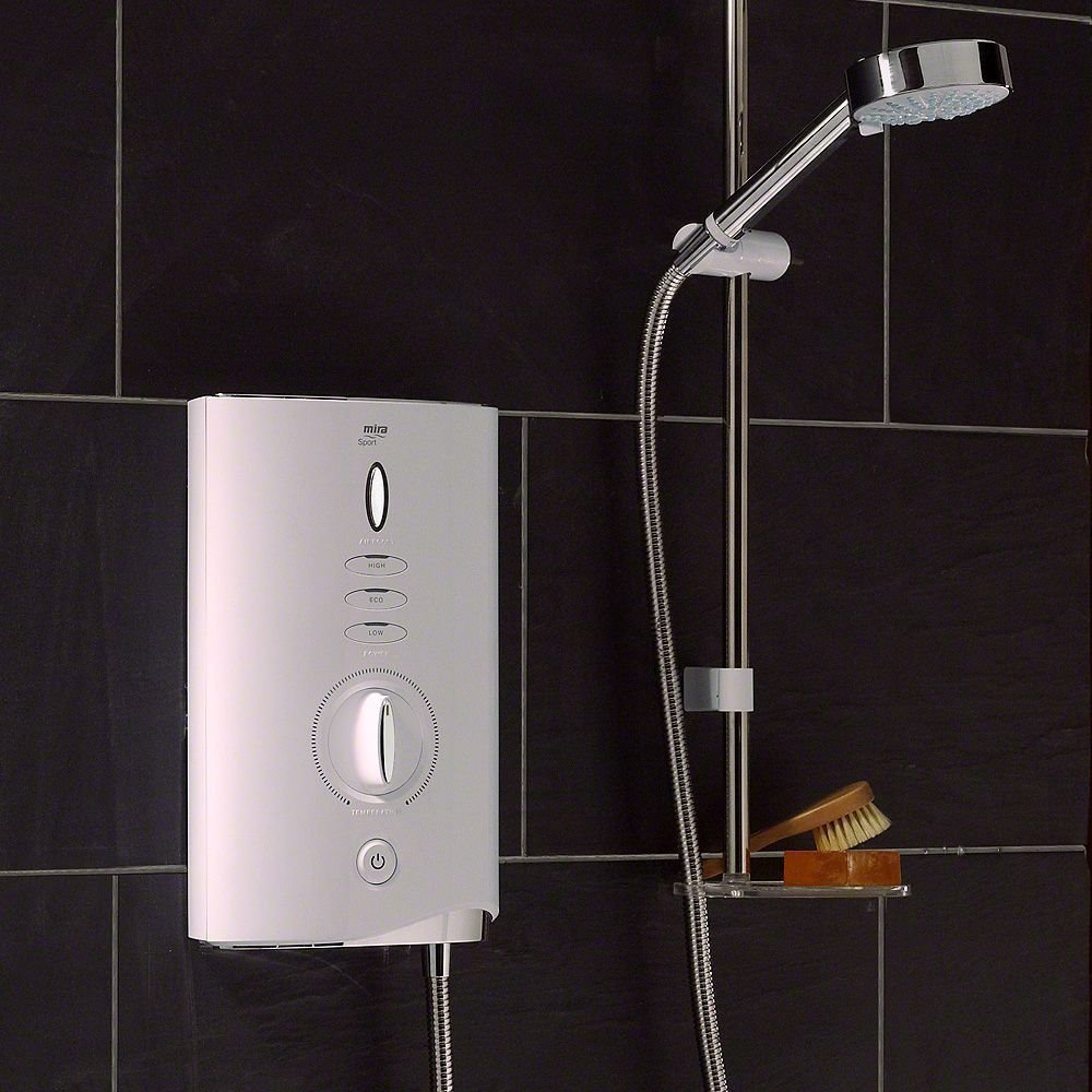mira sport max 10.8kw airboost electric shower. new in box. in