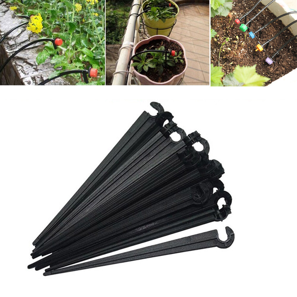 100Pcs Irrigation Drip Support Stakes 1/4 Inch Tubing Hose Holder for