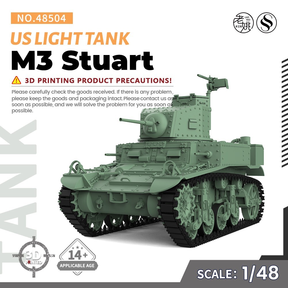 SSMODEL SS48504 1/48 Military Model Kit US M3 Stuart Light
