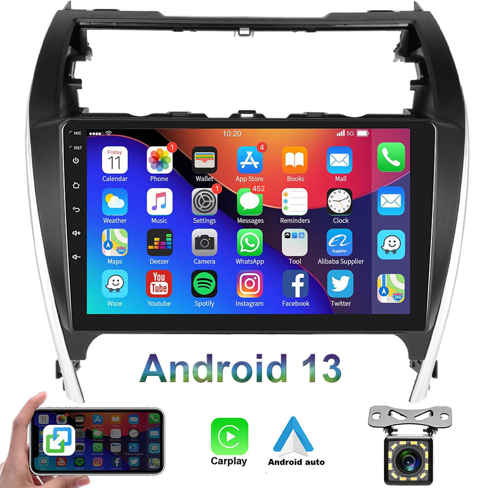 For 2012-2014 Toyota Camry Apple Carplay Car Stereo Radio Android 13 GPS Navi