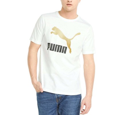 Футболка Puma Classics Logo Metallic Mens Size M Casual Tops 534711-02