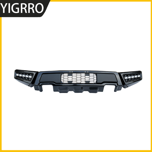 Front Bumper For 2009-2014 Ford F150 F-150 Steel Black Raptor Style W/LED Lights