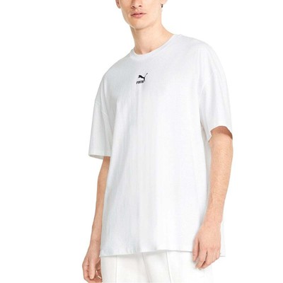 

Puma Classics Boxy Crew Neck Футболка с коротким рукавом Мужские белые повседневные топы 532135-0, Белый, Puma Classics Boxy Crew Neck Short Sleeve TShirt