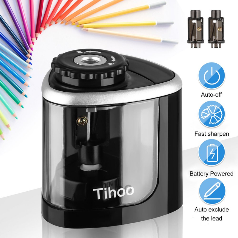 Automatic Electric Pencil Sharpener Battery Operated School Home 6-8mm And  No.2