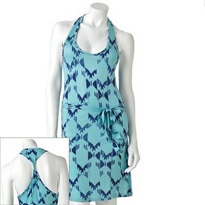 Mudd Juniors S M XL Nile Blue Geometric Racerback Light Knit Beach Cover Dress