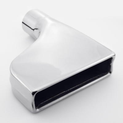 Offset 2.25" inlet Rectangle Square Exhaust Tip 10" Long Stainless Steel Rolled