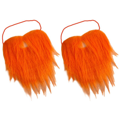  2 Pcs Party Mustache Artificial Mustaches Prom Beard Set of Fake Beards
