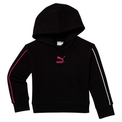 

Puma City Lights Pack Ctn Fleece Pullover Hoodie Toddler Girls Black Casual Oute, Черный
