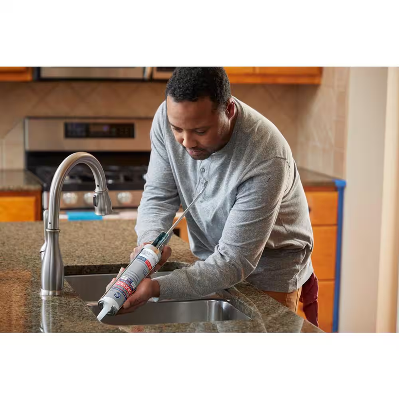 Tub and Tile Silicone 1 Caulk 10.1 Oz Kitchen and Bath Sealant White