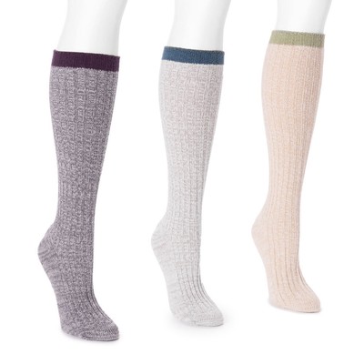 

MUK LUKS 3 пары женских пушистых носков с напуском, Multi