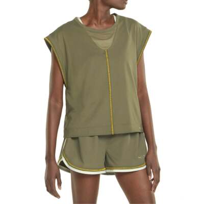 

Puma Frida Kahlo Cloudspun X без рукавов Crew Neck Training TShirt Womens Green A, Зеленый