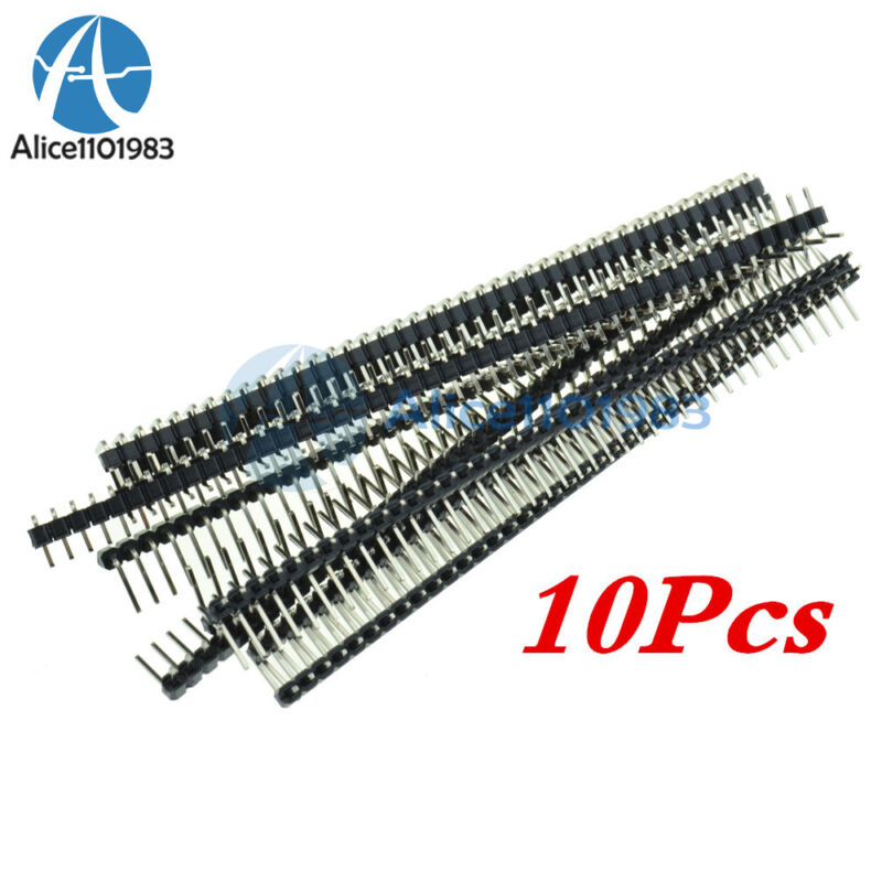 10PCS 40Pin 2.54mm Single Row Right Angle Pin Header Strip Arduino kit