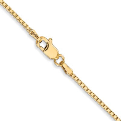 Pre-owned Superdealsforeverything Real 10kt Yellow Gold 1.3mm Box Chain; 18 Inch; Lobster Clasp