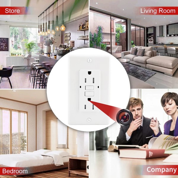 AC Wall Outlet Home Security Nanny Camera WiFi IP Night Vision Camera 1080P HD - Image 12