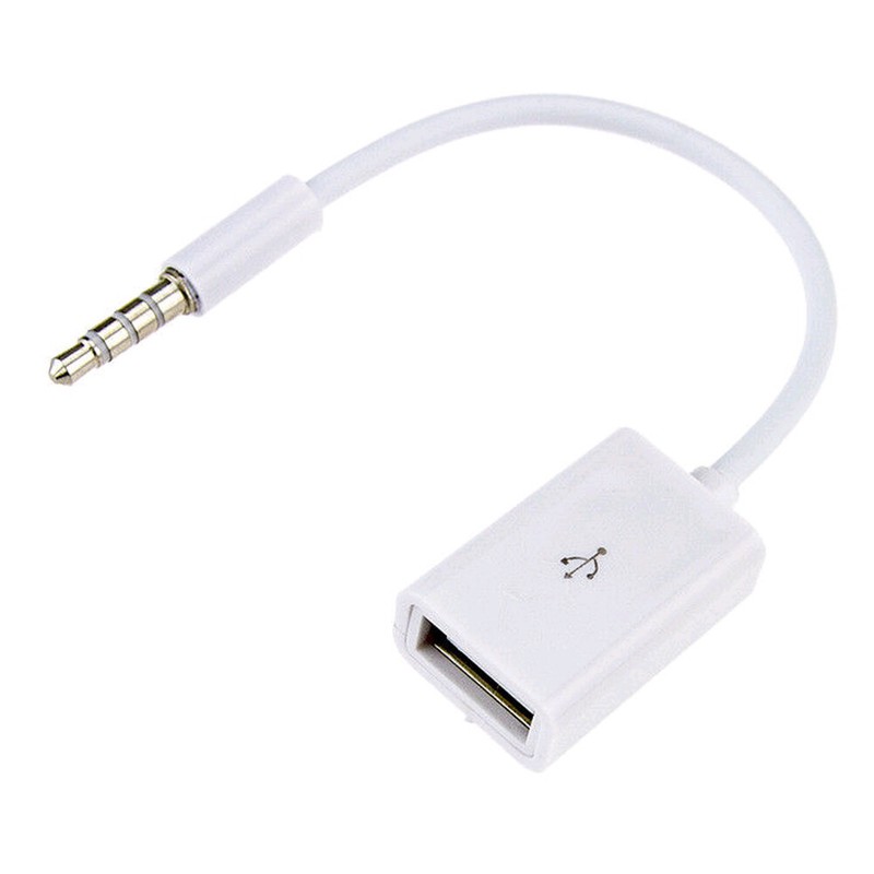 Car MP3 3.5mm Male To USB Port Adapter AUX Jack Audio Input Cord Cable Universal