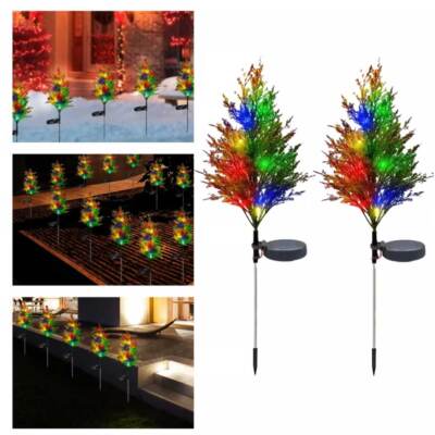 2 Pezzi Luci Solari da Giardino Palo Pino Albero Luci LED Impermeabile Decora...