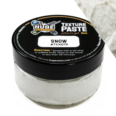 Huge Miniatures Texture Paste, Snow Model Basing Paint   2oz Resealable Jar