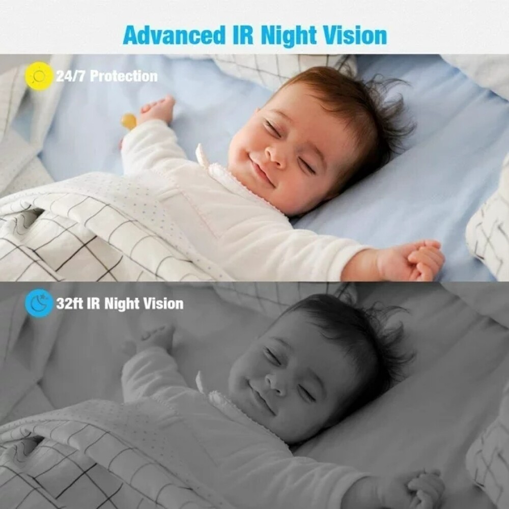 ieGeek WiFi Indoor Security Camera 360&deg; PTZ 1080P Home Baby Pet IR Night Vision