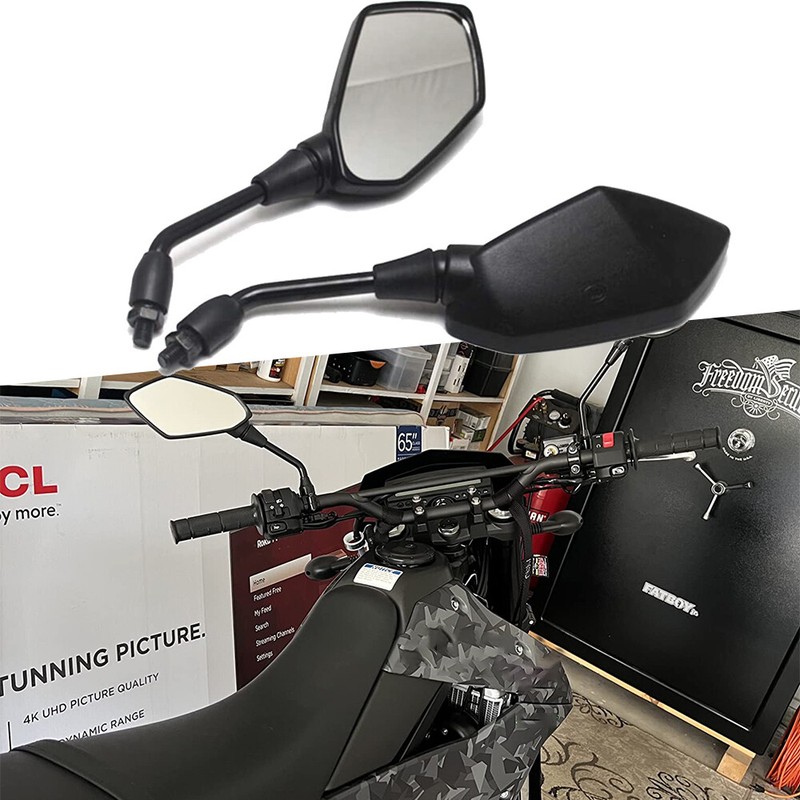 10mm Black Off Road Motorcycle Rearview Mirror For Kawasaki KLX230