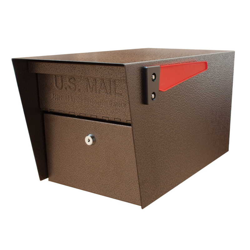 Mailboxes Residential Post Mounted With Lock Security Bronze Locking