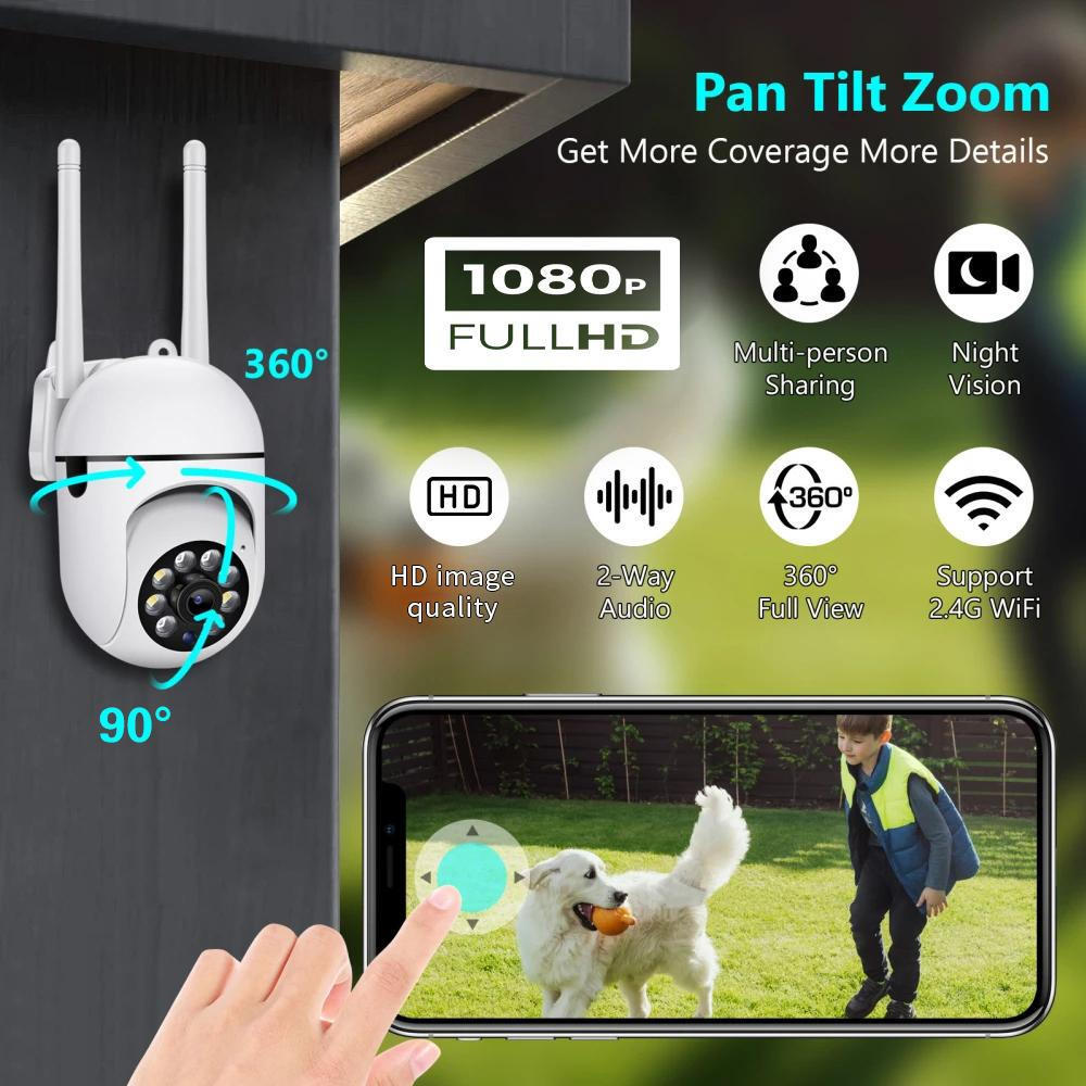 USB Security Camera System Outdoor Home 5G Wifi Night Cam HD 1080P -