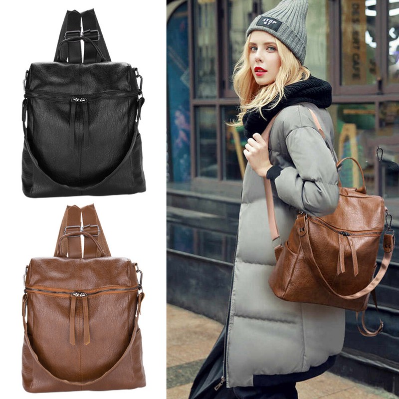 Damen Rucksack Anti Diebstahl Wasserdicht Leder Daypack Schulter Tasche Reise DE