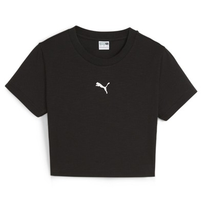 Футболка с круглым вырезом и коротким рукавом с логотипом Puma Dare To Baby, женские черные повседневные топы 6