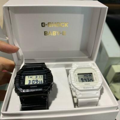 Pre-owned Casio G-shock & Baby-g Slv-19b-1d Romantic Zebra Pattern Pair Model Couple Watch