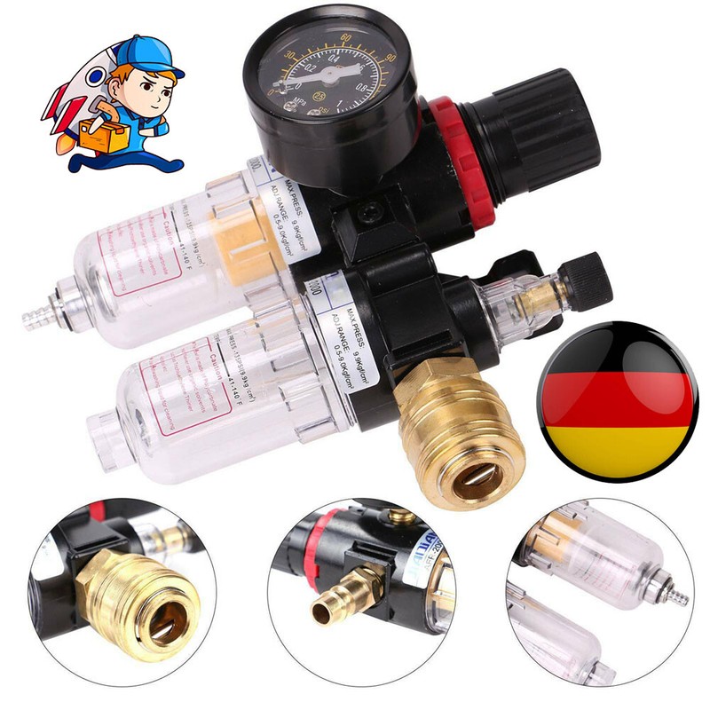 Druckluft Wartungseinheit Druckminderer Öler Filter Wasserabscheider Kompressor