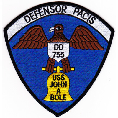 USS John A. Bole DD-755 Destroyer Ship Patch