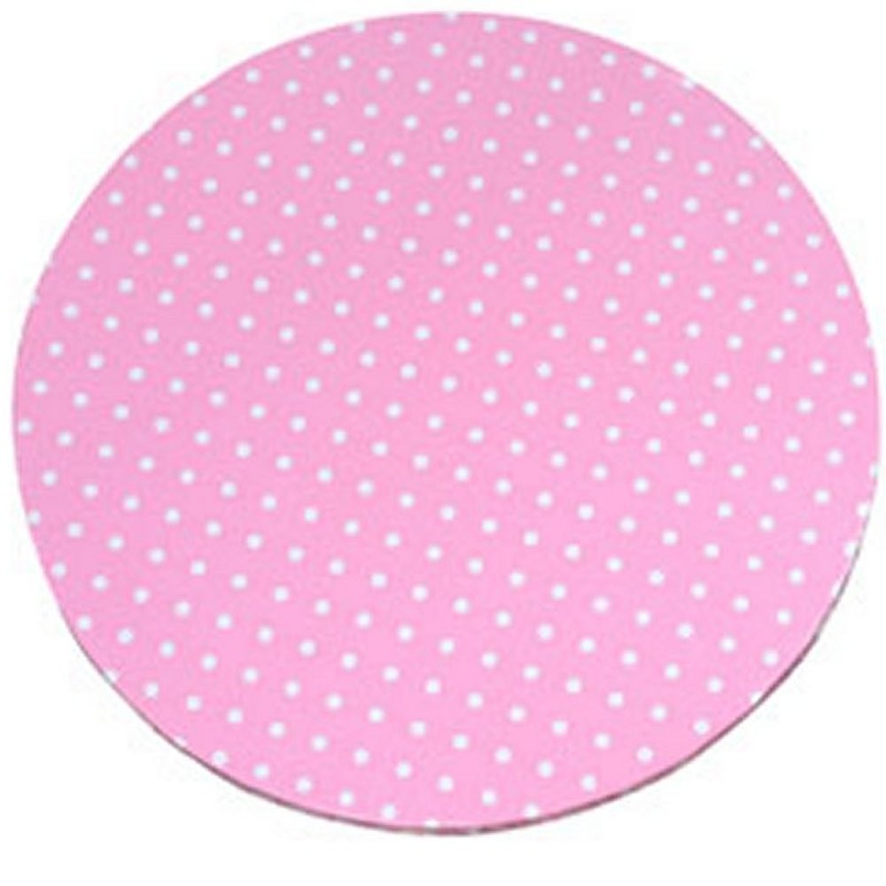 Piatto Base Sottotorta Tondo Rosa A Pois Carta Diametro 29cm Feste Party dfh