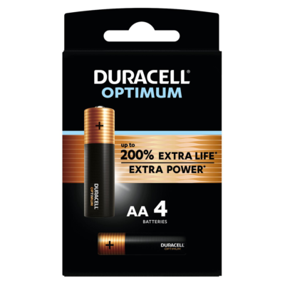Duracell Optimum AA LR6 MN1500 Alkaline Batteries x 4 **Long Expiry**