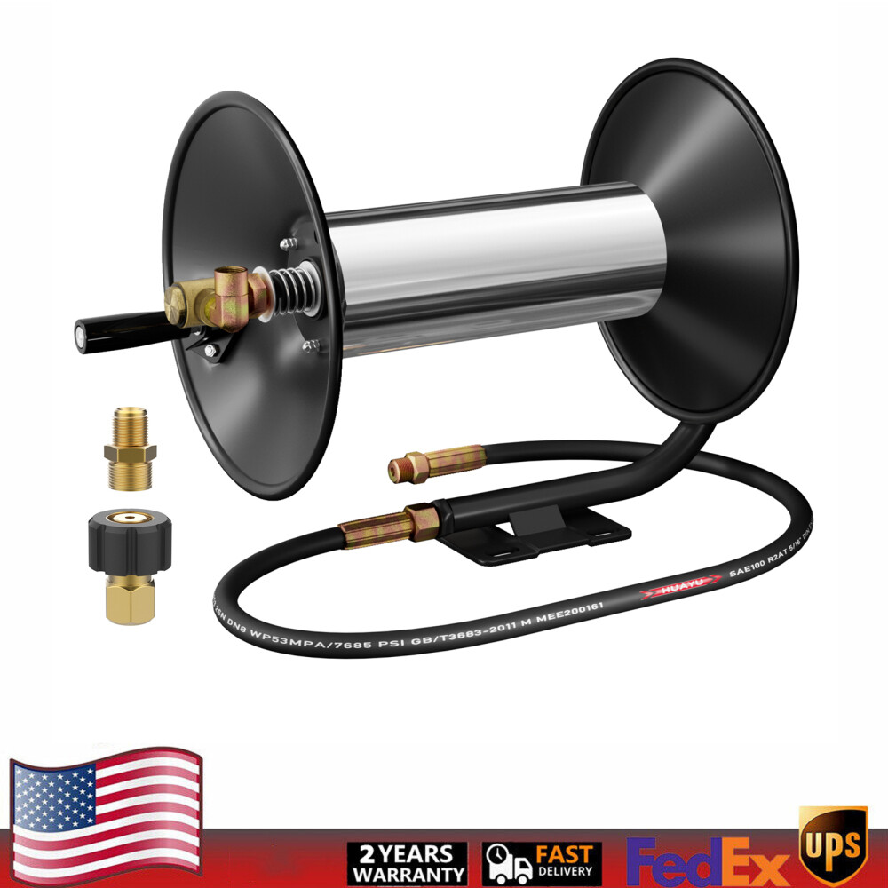 Pressure Washer Hose Reel 100ft, 4000 PSI Heavy Duty Power Washer Hose for Air