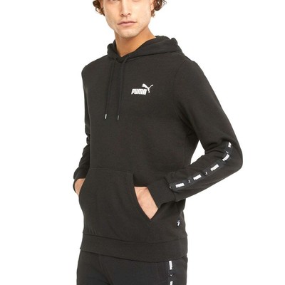 

Puma Essentials+ Tape Pullover Hoodie Mens Black Casual Outerwear 847385-01, Черный
