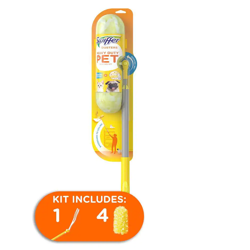 Swiffer Heavy Duty 6Ft Extendable Handle Starter Kit with Fe