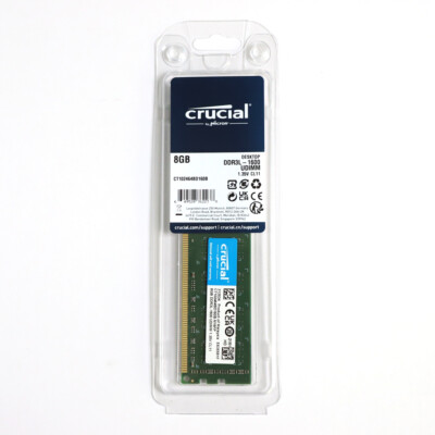 Crucial 8GB DDR3L 1.35V 1600MHz 240-Pin DDR3 PC3-12800 PC3L Desktop DIMM RAM