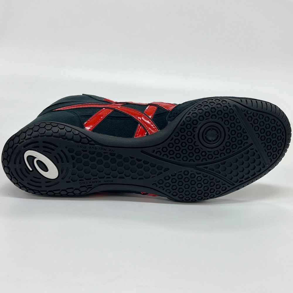 Pre-owned Asics 1083a001  Wrestling Boxing Shoes Black×red×black Ex-eo Successor Us7.5-11.5
